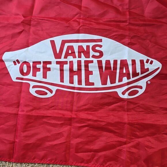VANS Off the Wall    Banner Flag 30 x 48" Skateboard Logo Red White - Picture 2 of 5